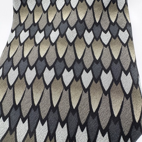 Jerry Garcia Grateful Dead Sixth Set Gray Tan Abstract Silk Neck Tie Vtg 1996 - Picture 1 of 11